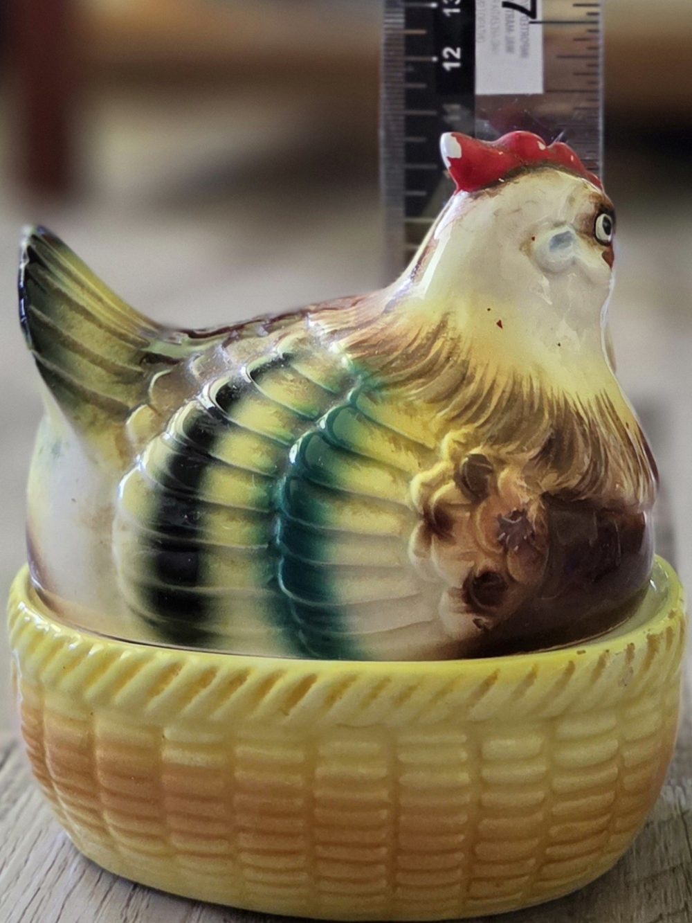Japan Chicken Hen Egg Salt Pepper Shaker Set Ceramic Farmhouse Kitchen Vintage - Picture 16 of 16